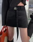 Fashion Black Blend Belted Skirt