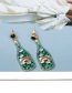 Fashion Green Color Alloy Diamond Wine Bottle Stud Earrings