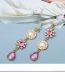 Fashion Gold Color Alloy Diamond Pearl Asymmetric Drop Earrings