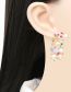 Fashion Pink Alloy Geometric Rice Bead Pearl Round Earrings