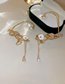 Fashion Ear Hook - Left Ear (real Gold Plating) Alloy Inlaid Zirconium Pearl Flower Ear Cuff
