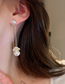 Fashion Ear Wire - Gold Geometric Zirconium Mermaid Pearl Ear Wire