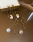 Fashion Gold Geometric Zirconium Mermaid Pearl Flower Earrings