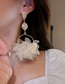 Fashion White Alloy Diamond Crystal Flower Earrings
