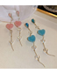 Fashion 3#-blue Alloy Diamond Heart Fudge Stud Earrings