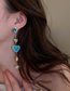 Fashion 11# Ear Buckle--green Alloy Diamond Heart Fudge Earrings