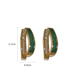 Fashion Green Copper Inlaid Zirconium Oil Drop C-shaped Earrings