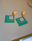 Fashion Green Alloy Geometric Colorblock Diamond Stud Earrings