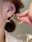 Fashion Gold Copper Zirconium Pearl Ginkgo Leaf Stud Earrings