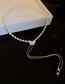 Fashion Necklace - Gold Geometric Zirconium Butterfly Fringe Pearl Necklace