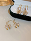 Fashion Golden Bow Alloy Set Zirconia Bow Stud Earrings