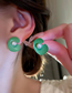 Fashion 2# Green C-shaped Earrings Alloy Geometric Pleated C-shaped Earrings