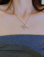Fashion Necklace - Pink Bronze Heart Diamond Necklace
