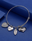 Fashion Aunt Titanium Diamond Alphabet Heart Leaf Bracelet