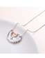 Fashion Silver Pure Copper Sloth Heart Necklace