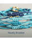 Fashion Blue Geometric Cord Braided Sunflower Circle Bracelet Set