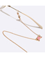 Fashion Gold Alloy Diamond Drop Oil Butterfly Glasses Chain