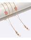 Fashion Gold Alloy Diamond Drop Oil Butterfly Glasses Chain