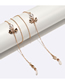 Fashion Gold Alloy Bow Pearl Glasses Chain