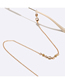 Fashion Gold Alloy Glass Frosted Bead Glasses Chain