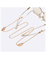 Fashion Gold Metal Diamond Heart Glasses Rope