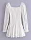 Fashion White Full Body Embroidered Smock Dress