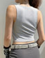 Fashion Grey Irregular Cutout Sleeveless Tank Top