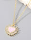 Fashion 12# Pink Smiley Necklace Zj Bronze Zirconium Oil Smiley Necklace
