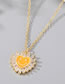 Fashion 1# Orange Love Necklace Zj Bronze Inlaid Zirconium Oil Smiley Heart Necklace