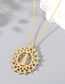 Fashion 5# Colored Diamond Round Skirt Necklace Zj Gold-plated Copper Zirconium Geometric Necklace