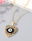 Fashion 1# Zircon Edge Black Eye Necklace Zj Bronze Diamond Heart Drop Oil Eye Necklace