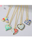 Fashion 5#rainbow Necklace Zj Zirconium Drop Oil Rainbow Necklace In Gold Plated Copper