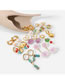 Fashion 11# Titanium Geometric Colorblock Flat Bead Earrings