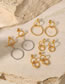 Fashion Colorblock Ring Titanium Geometric Ring Ot Buckle Stud Earrings