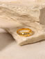 Fashion Gold Titanium Steel Set Zirconium Gypsophila Hammer Textured Ring