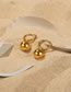 Fashion Gold Stainless Steel Gold Ball Earrings