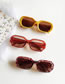 Fashion Transparent Red Pc Square T-mark Sunglasses
