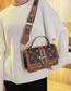 Fashion Brown Pu Print Belt Buckle Flap Crossbody Bag