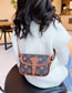 Fashion White Houndstooth Pattern Pu Print Belt Buckle Flap Crossbody Bag