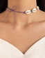 Fashion Purple Geometric Cord Braided Shell Necklace