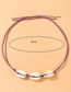 Fashion Purple Geometric Cord Braided Shell Necklace