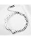 Fashion Steel Color Titanium Steel Pearl Stitching Chain Heart Bracelet