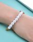 Fashion Steel Color Titanium Pearl Panel Chain Ring Bracelet