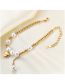 Fashion Gold Color Titanium Steel Pearl Beaded Heart Bracelet