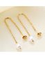 Fashion Gold Color Titanium Steel Pearl Long Ear Wire