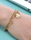 Fashion Gold Color Titanium Diamond Heart Bracelet