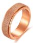 Fashion Gold Color Titanium Steel Frosted Rotatable Ring