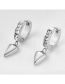 Fashion Steel Color Titanium Diamond Heart Earrings