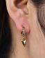 Fashion Steel Color Titanium Diamond Heart Earrings
