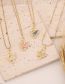 Fashion 1# Pink Bronze Zirconium Oil Drop Butterfly Necklace